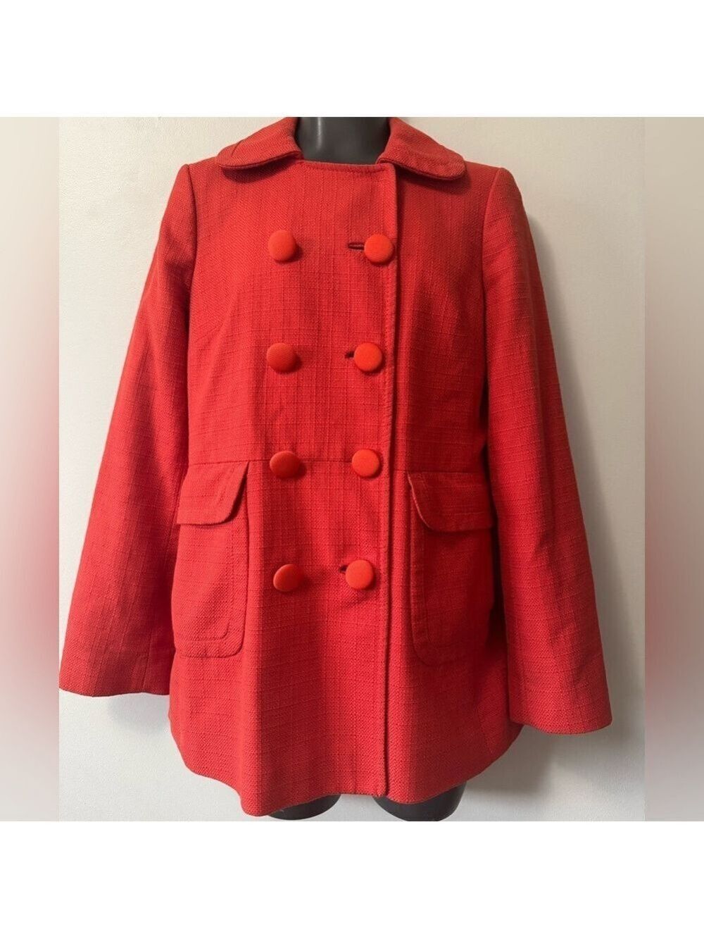 Banana Republic Red Blazer Coat  Double-Breasted Jacket XS